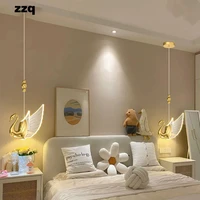 nordic design chandelier led dimmable swan chandeliers modern luxury ceiling hanging lights for bedroom bedside bar aisle gold