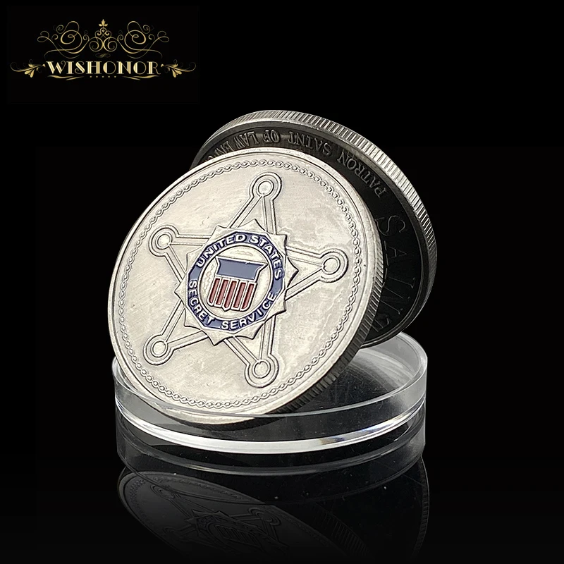 Хорошая США Secret Услуги нарядное монета Красочные 24K позолоченная 40*3 мм Юбилейные