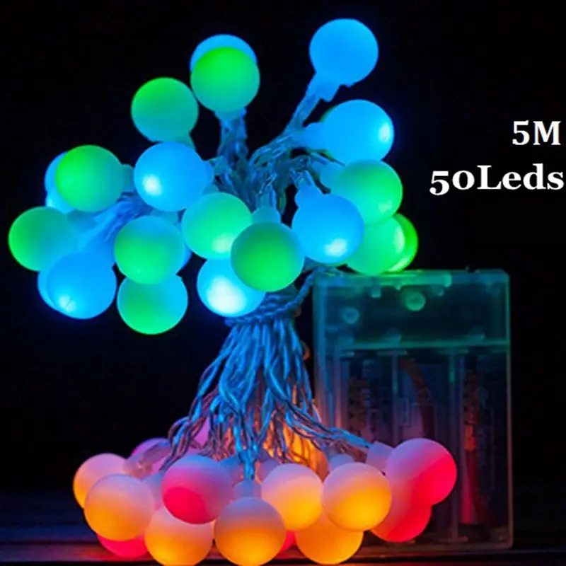 Светодиодная гирлянда с шариками водонепроницаемая Рождественская елка