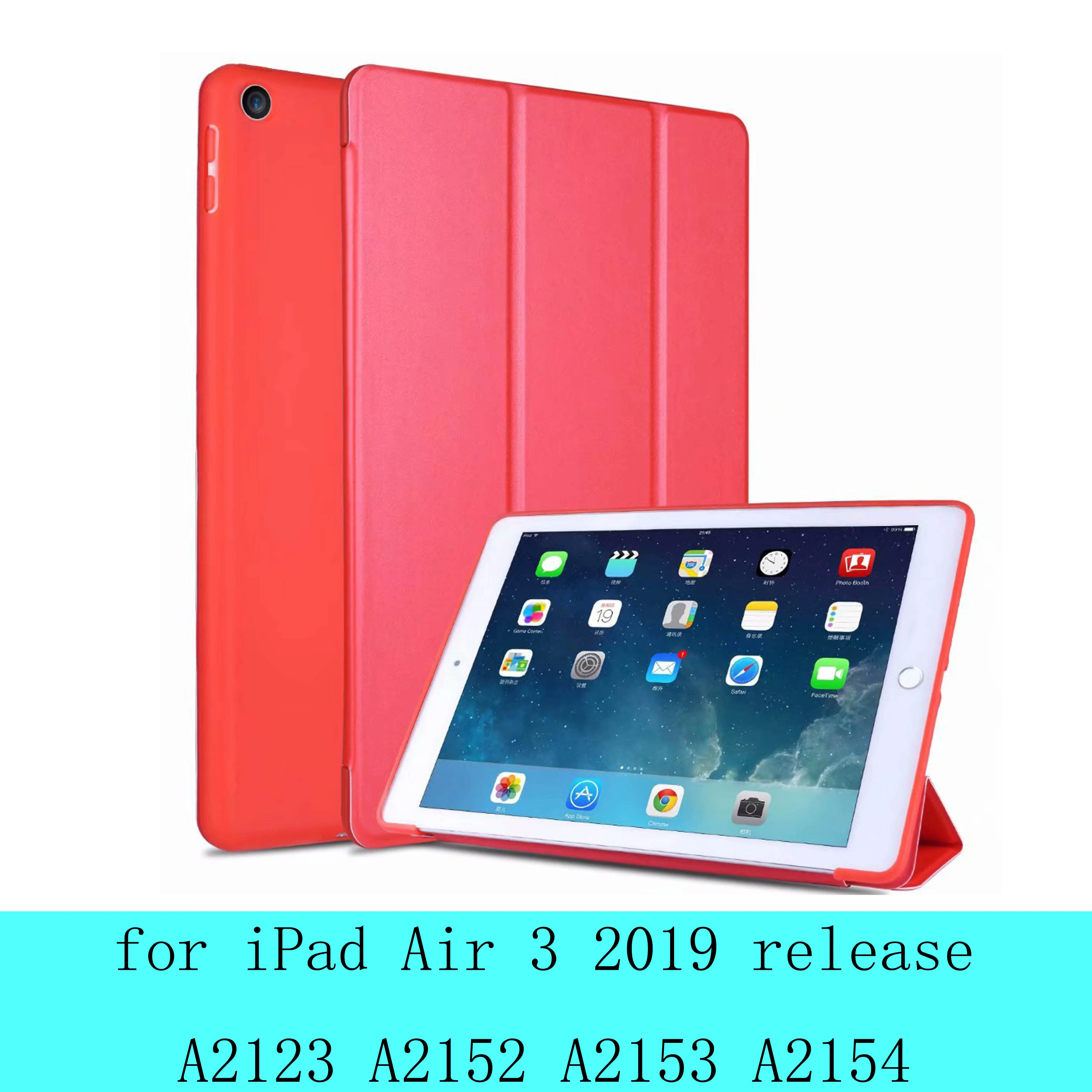 Чехол для iPad 10,2 '3'Pro 10,5 крышка A1701 A1709 A2123 A2153 A2197 A2200 сотовой сеткой из мягкой оболочки Smart sleep wake up из искусственной кожи - Цвет: Air3   Red