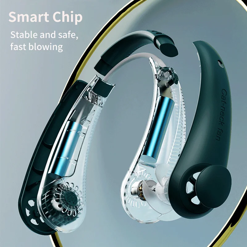 

Беслопастной шейный вентилятор, перезаряжаемый через USB мини портативный охлаждающий вентилятор, шейный охладитель, переносной шейный вен...