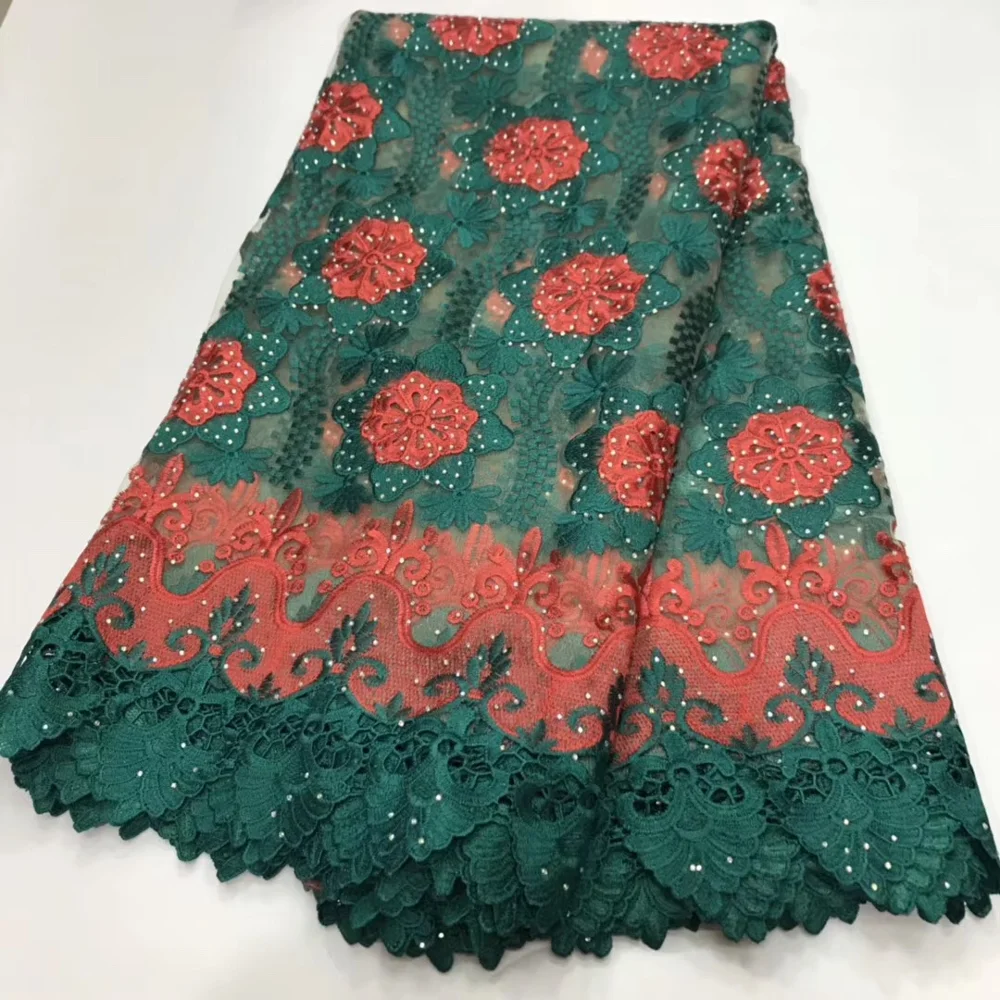 

New Design Green Lace French Tulle Lace Fabric African Lace Fabric Embroidery High Quality Tulle With Stone For Wedding Dress