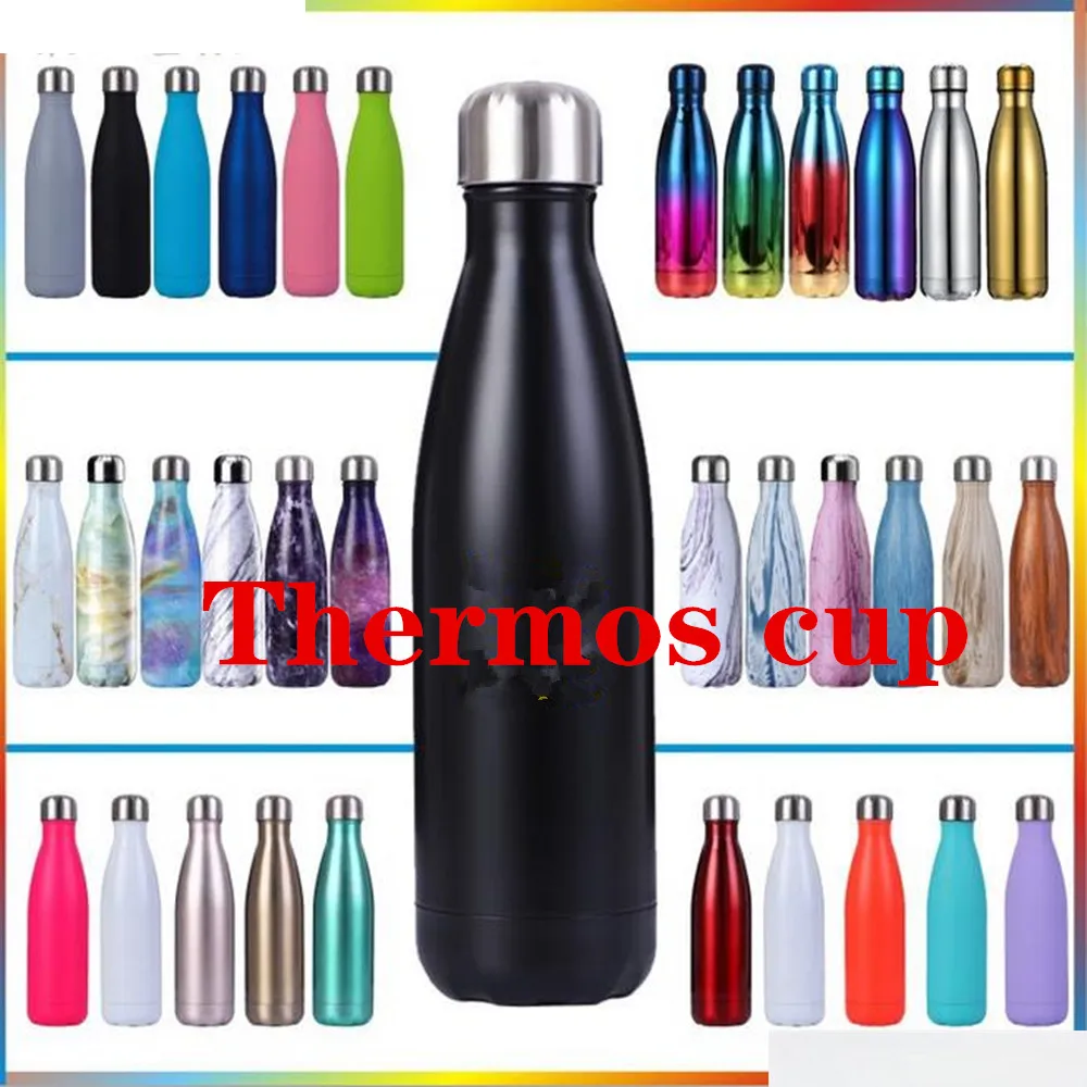 Stainless Cola Motion Sports Water Bottle Rugged Water Cup Metal Color Cola Drink Bottle Drinkware