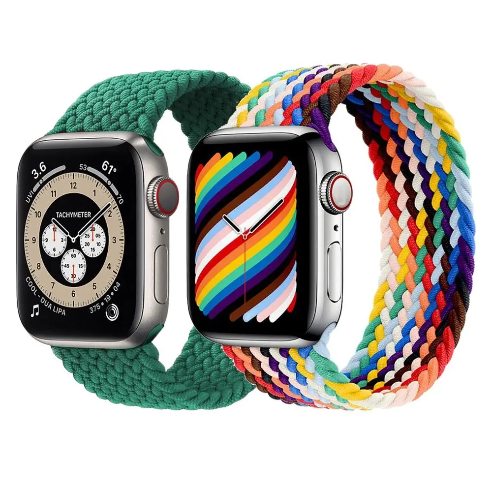

Braided Solo Loop Strap For Apple Watch Band 44mm 40mm 42mm 38mm 44 mm Nylon Elastic Fabric Bracelet iWatch Serie 3 4 5 SE 6 44