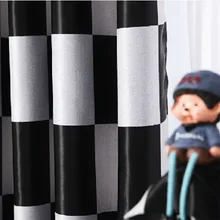 Современные минималистичные затемненные шторы для гостиной, столовой, спальни, черно-белые высококачественные жаккардовые шторы для спальни