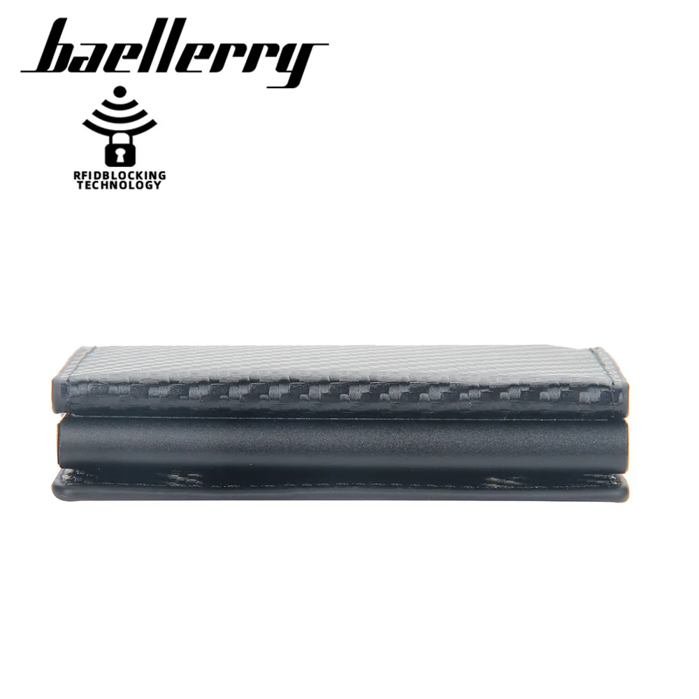 Мини-кошелек мужской из углеродного волокна с RFID-защитой и магнитной кнопкой |