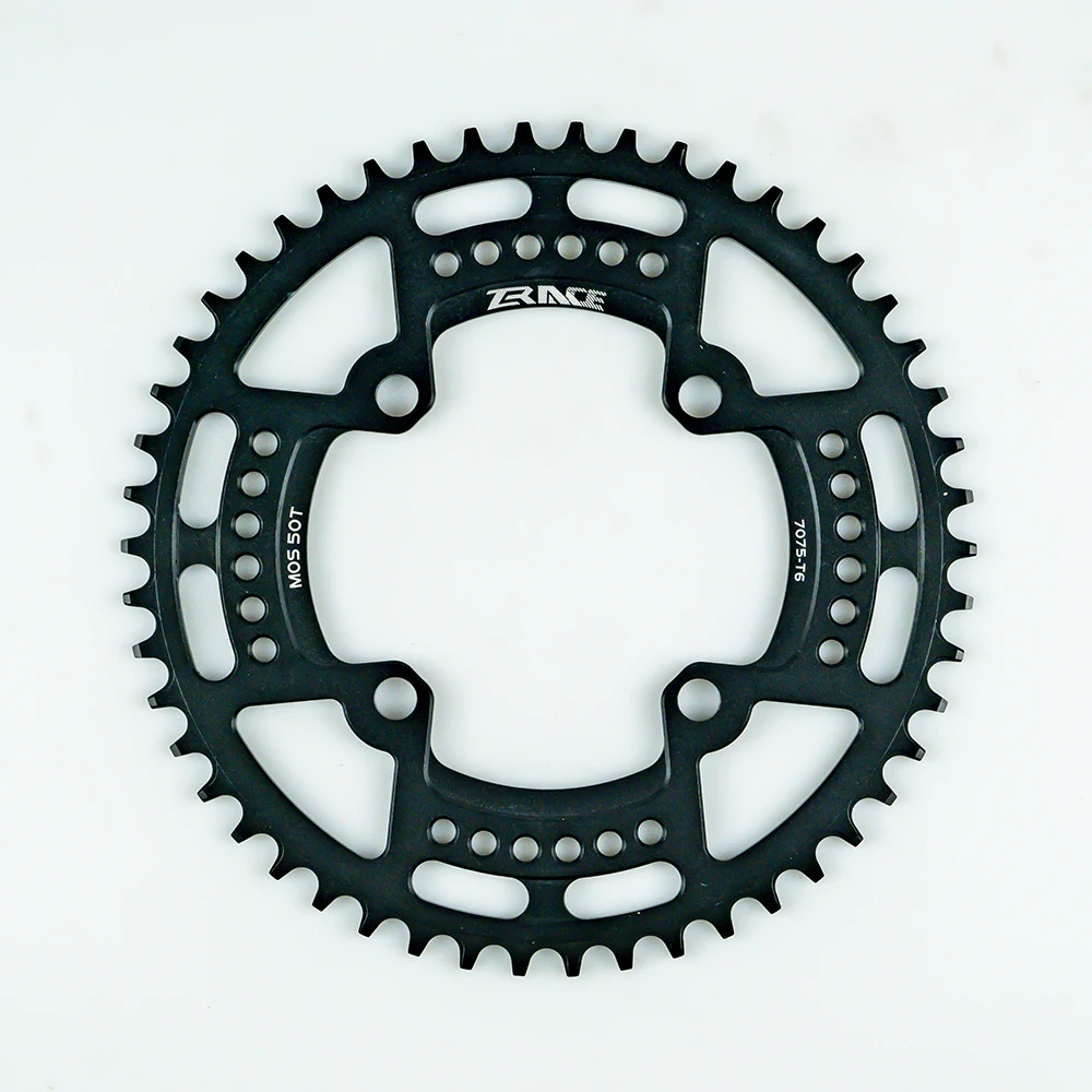 Black 50T ZRACE цепная цепь 40 T/42 T/44 T/46 T/48 T/50 T/52 T BCD104, узкий зуб AL7075 CNC, MTB/дорожный/складной велосипед/гравий-велосипеды - Цвет: Black 50T