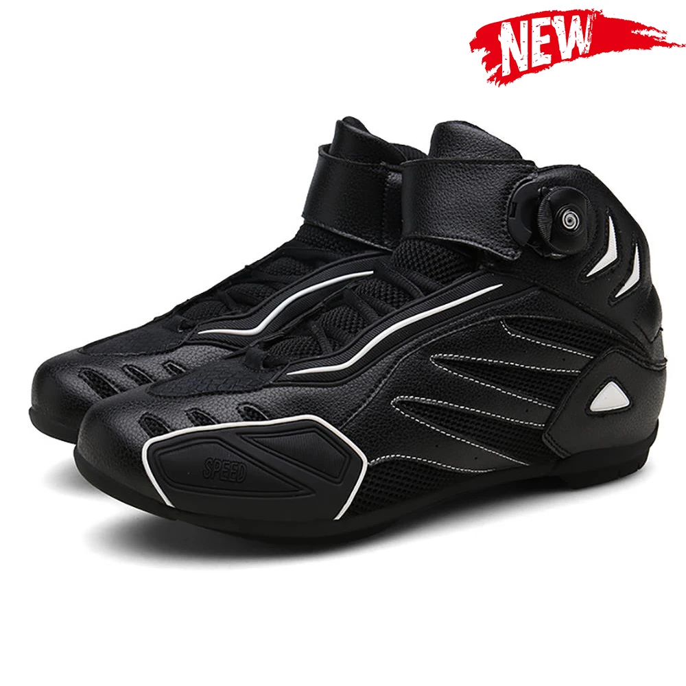 New Motorcycle Boots Riding Boots Motorcycle Shoes Men Breathable Botas Moto Boots Hombre Motorbike Biker Touring Ankle Shoes