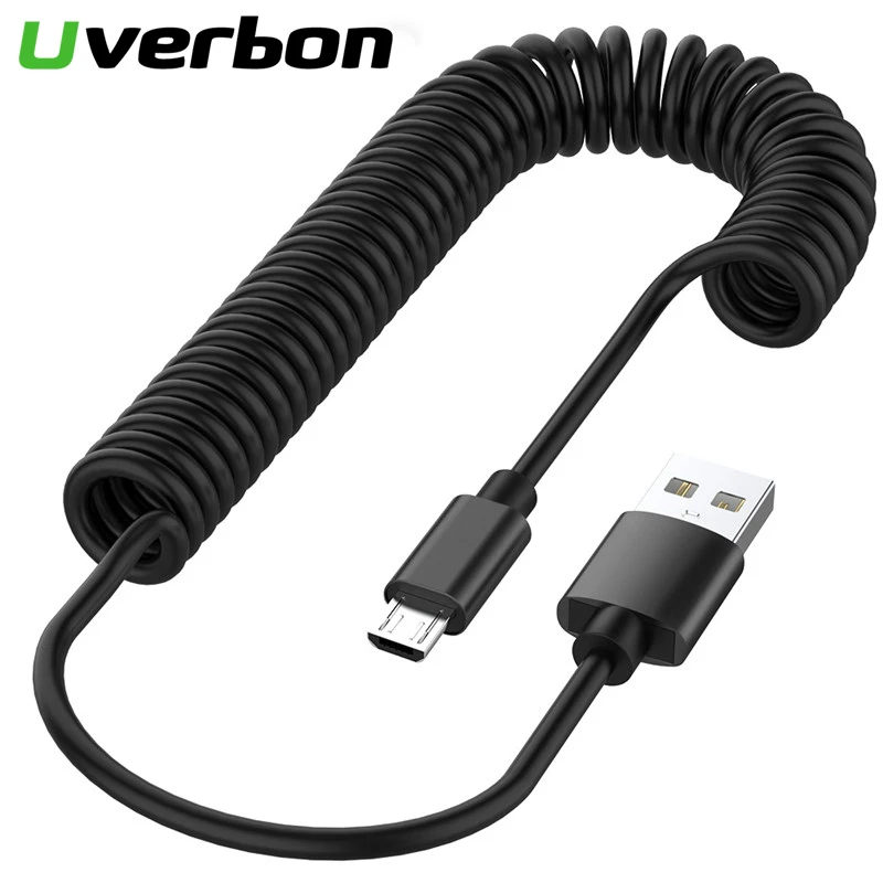 Пружинный USB-кабель 2 4 А кабель Micro USB для быстрой зарядки и передачи данных