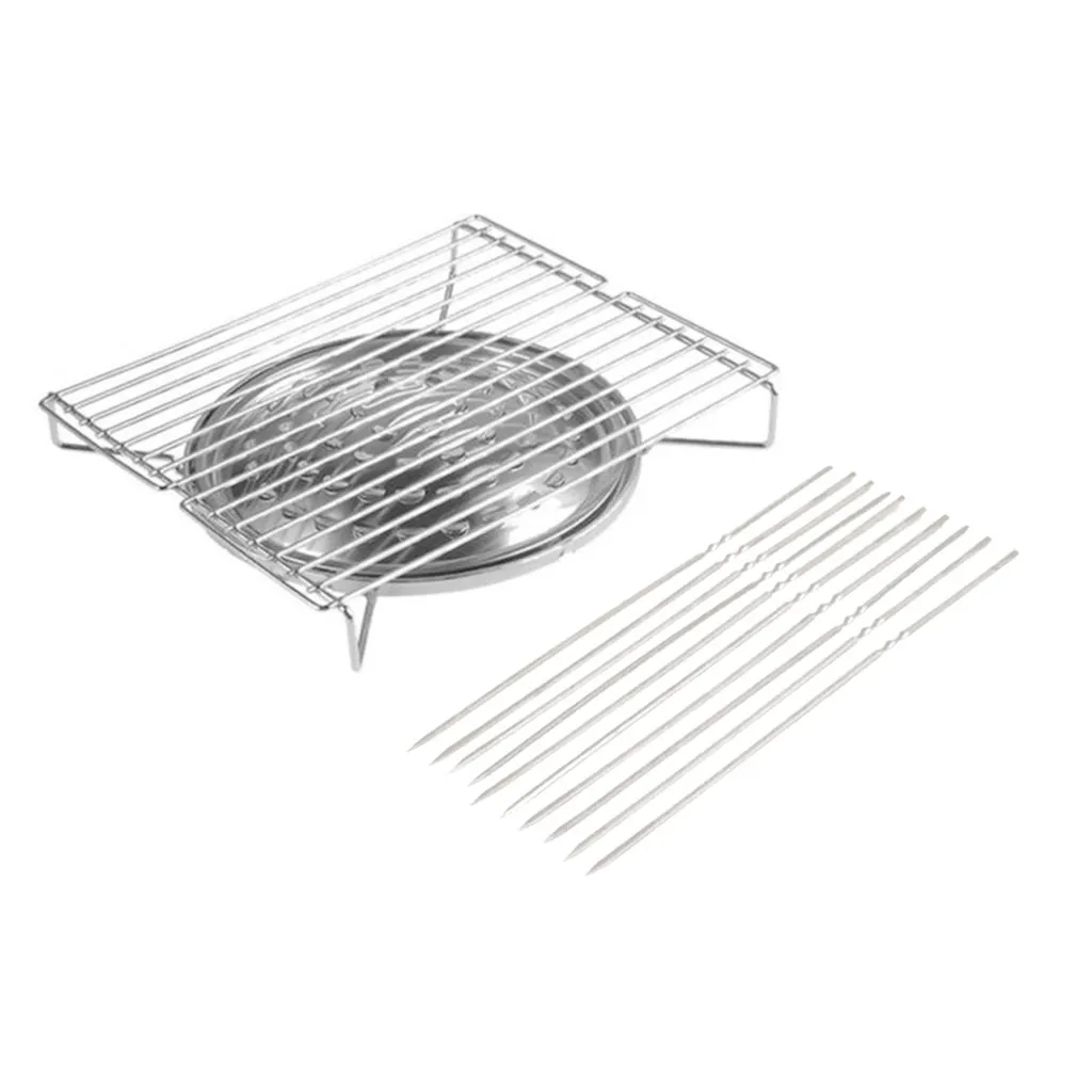 Барбекю гриль DIY Портативный Кемпинг барбекю плита + 10 шт. нержавеющая сталь знак