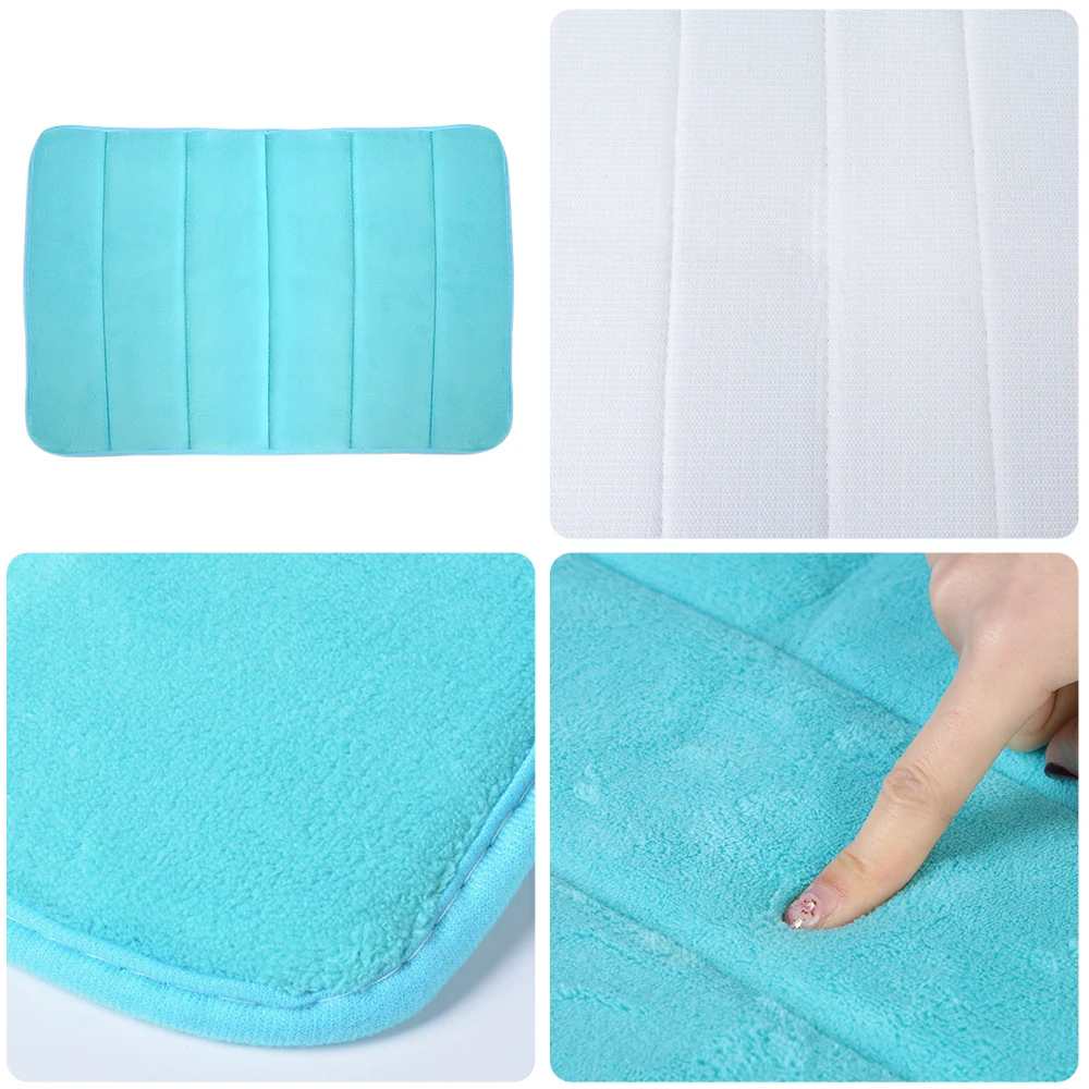 Non Slip Carpet Rug Bath Mat Bathroom Absorption Memory Foam Kitchen Door Floor Coral Fleece 40*60cm | Дом и сад