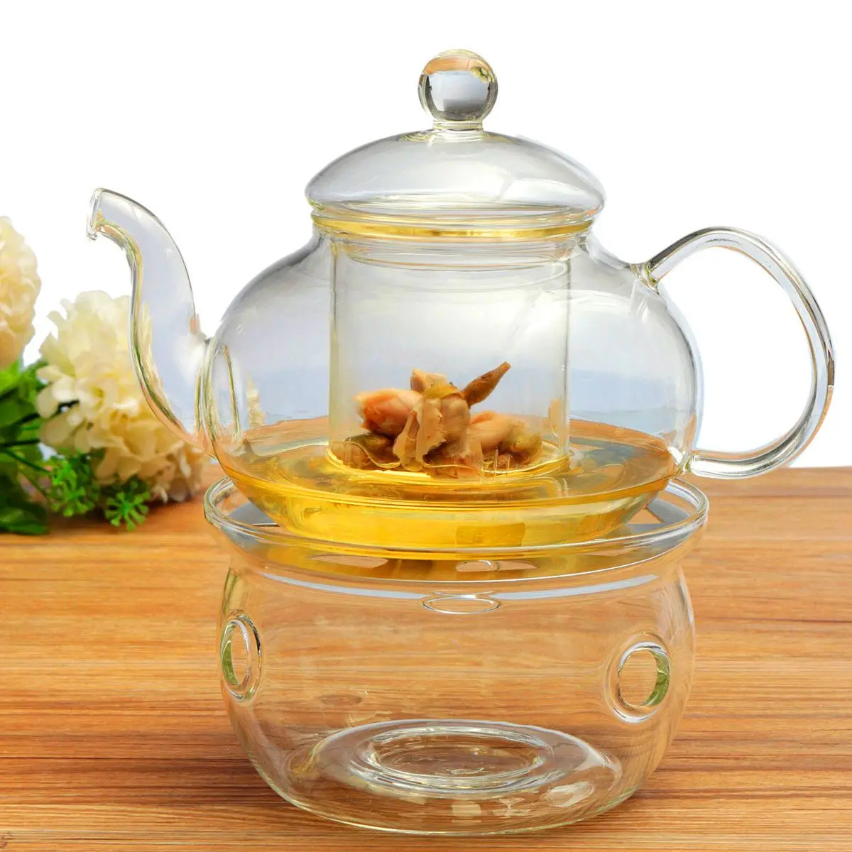 

Новинка, термостойкий стеклянный чайный набор, 20216 мл, с круглым подсвечником, чайная чашка, цветочный чайник, кунг-фу, чайная посуда, подарок