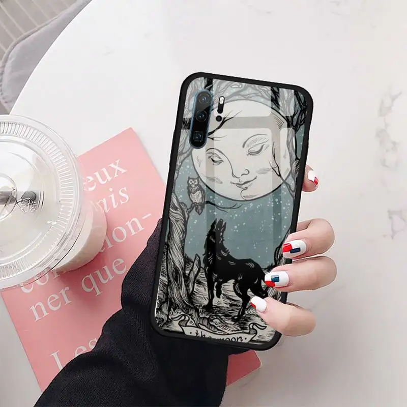 

Witches moon Mystery totem Phone Case Tempered glass For Huawei Honor 7A 8X 9 10 v10 P30 20 9 10 Pro Plus Lite mate 10 20 pro