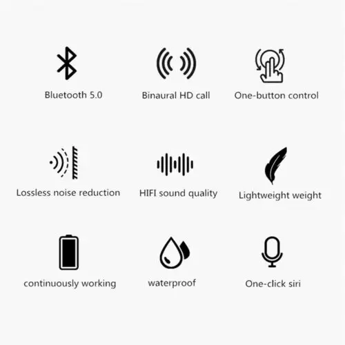 Wireless Bluetooth 5.0 Earphones TW08 TWS Mini Headset Headphones | Электроника