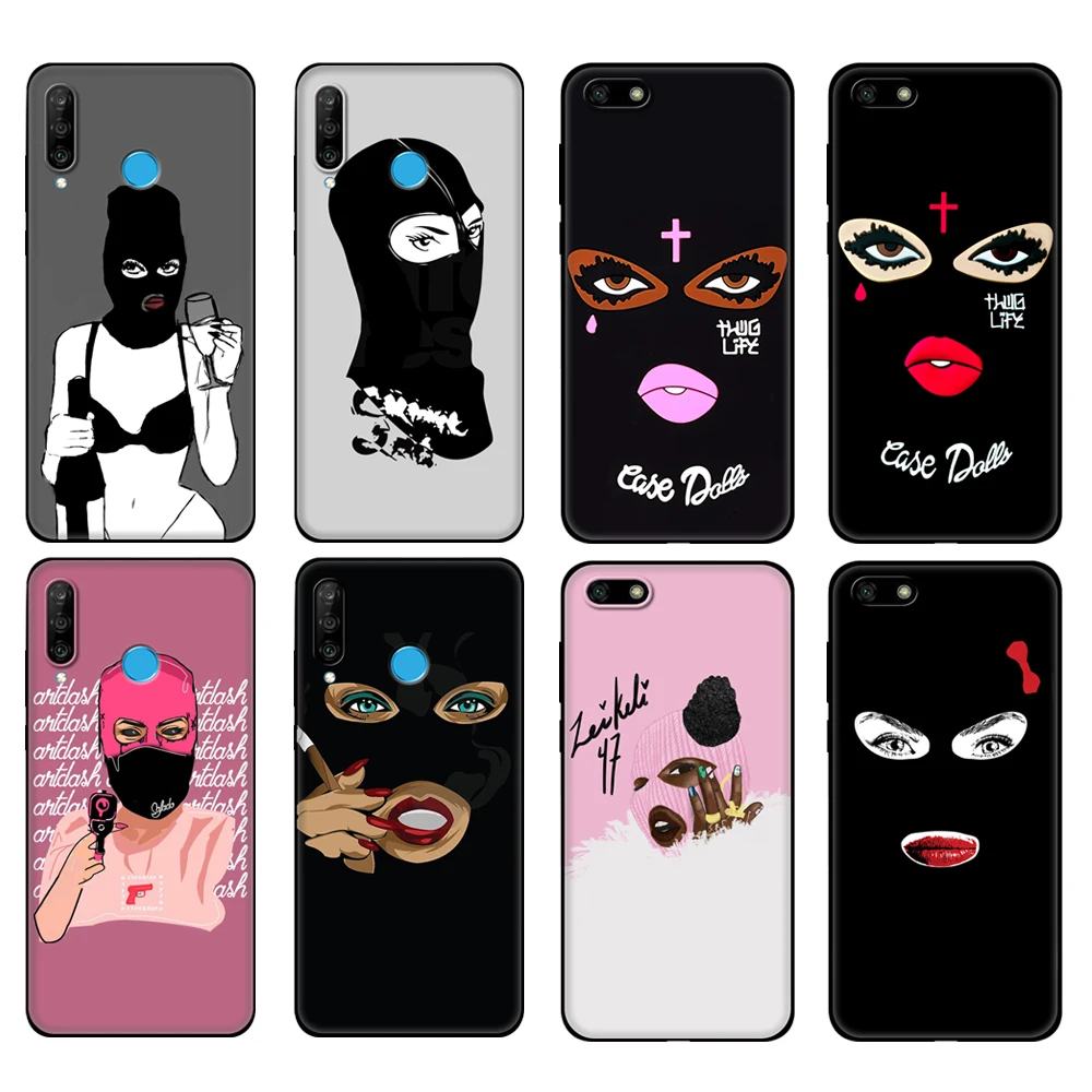 Черный чехол из ТПУ для Huawei Honor 20 Lite 10 10i 20S 30S 30 7A 5 45 7s 7C 7 с масками Goon Thug Life Teared Girl |