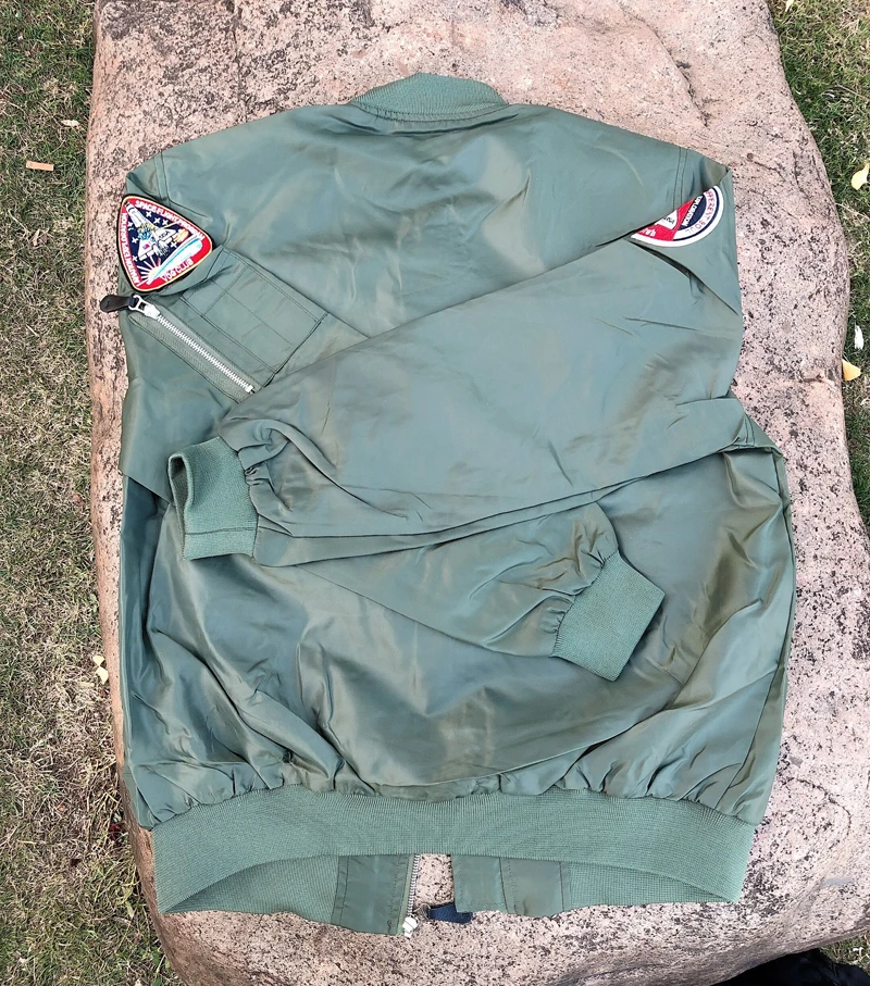 

High Quality Embroidery Coats Thin Army Green Military Motorcycle MaAviator Pilot Air Men Bomber Jacket