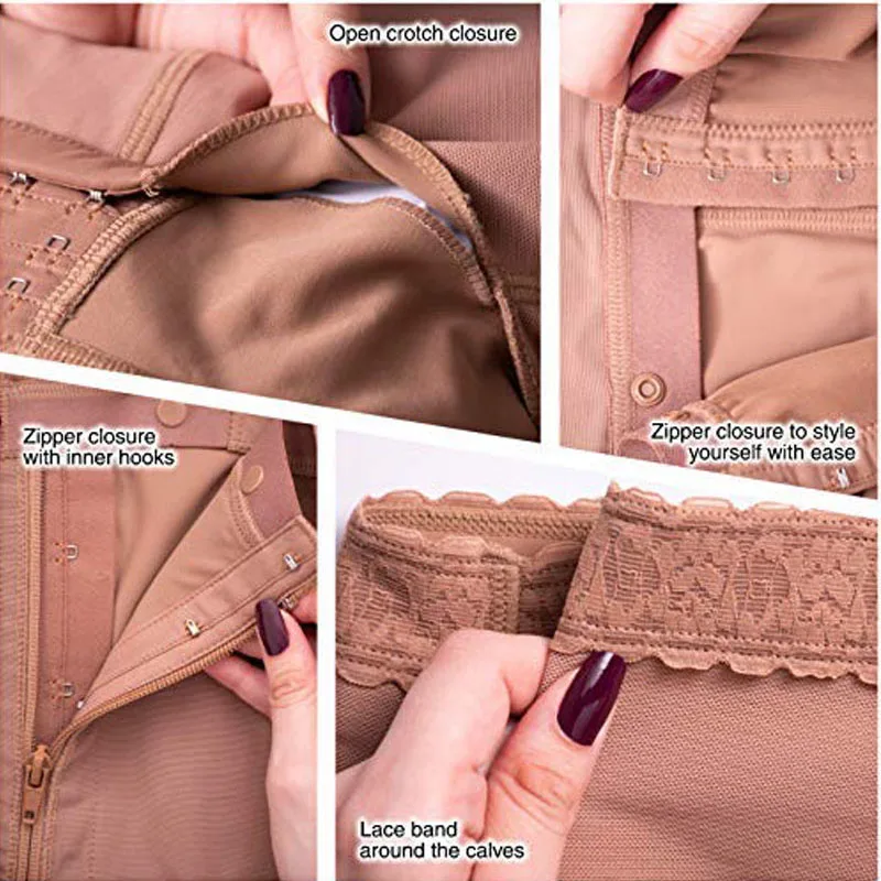 

Shapewear For Women Tummy Control Full Body Shaper Butt Lifter Thigh Slimmer Bodysuit Side Zipper Breast Support Long