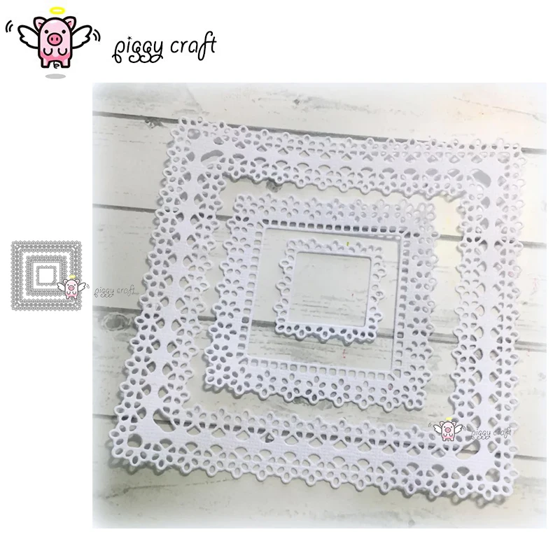 Металлические Вырубные штампы форма для вырезания кружевные цветы квадратная