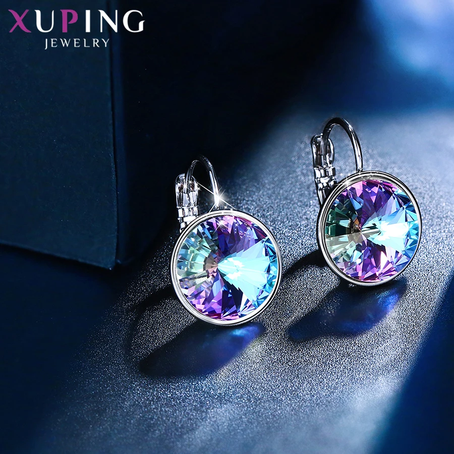 Xuping стильные элегантные блестящие серьги-кольца с кристаллами от Swarovski Подарок на годовщину для женщин девочек M99-20641