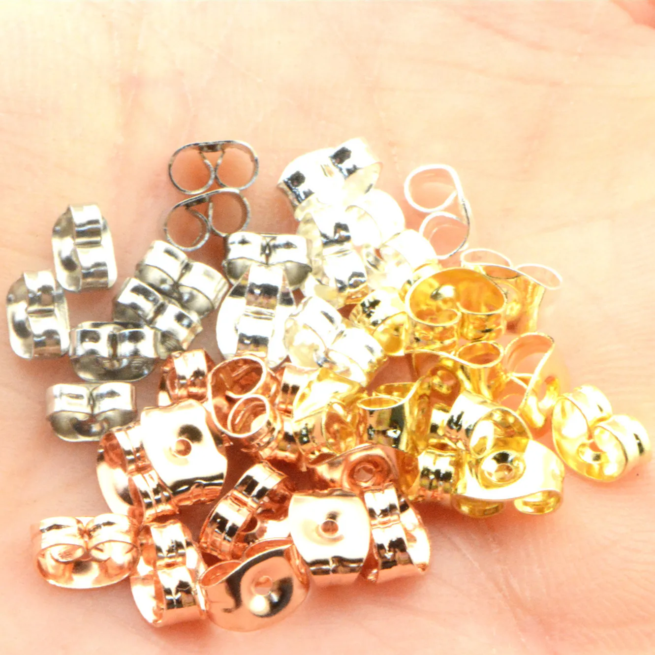 

50 шт. Нержавеющая сталь серьги, нержавеющая сталь, Бабочка, Тип затычка для ушей заблокирован серьги колпачки задние стопоры для Комплектую...