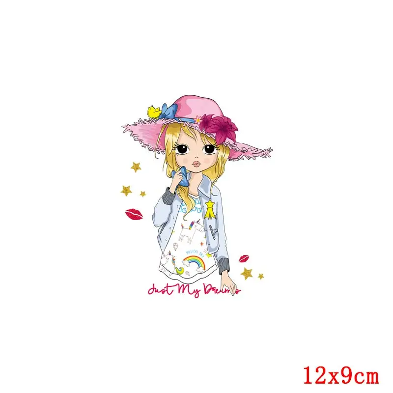 Pulaqi DIY соломенная шляпа девушка стикер для глажки тепловые переводы горячая