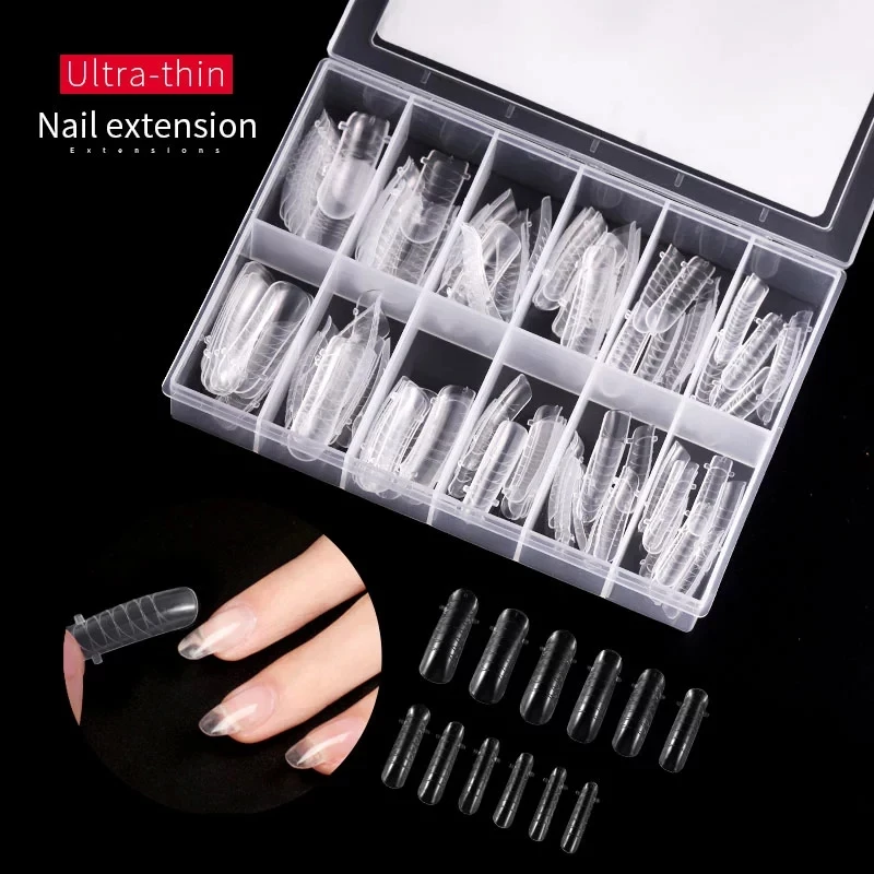 

1 Box Finger Extension Nail Tips Mold Nail Dual Form Quick Building Nail Art UV Extend Gel Nail Extension Tool