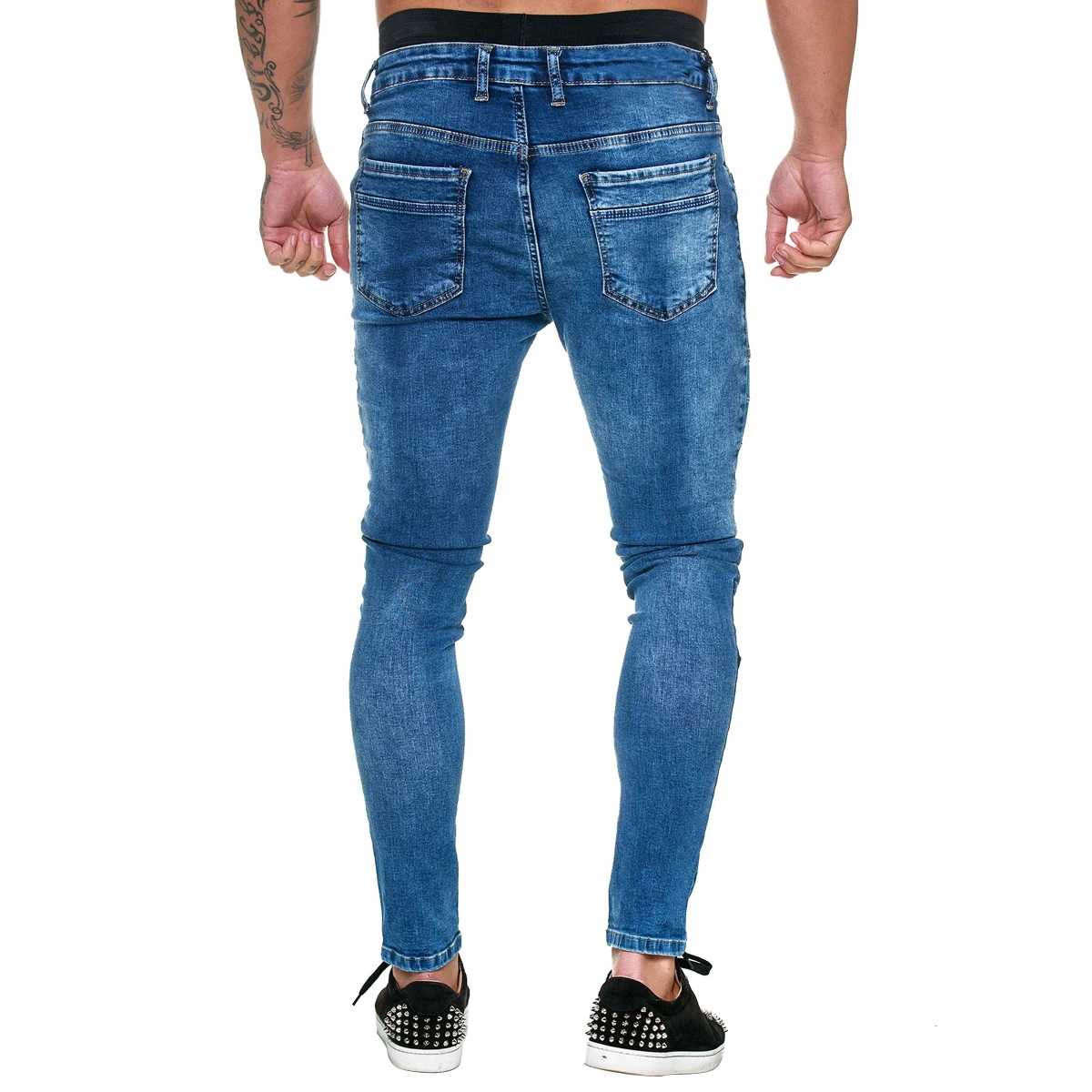 Новинка 2020 модные мужские джинсы осенние брюки скинни джинсовые Модные уличные
