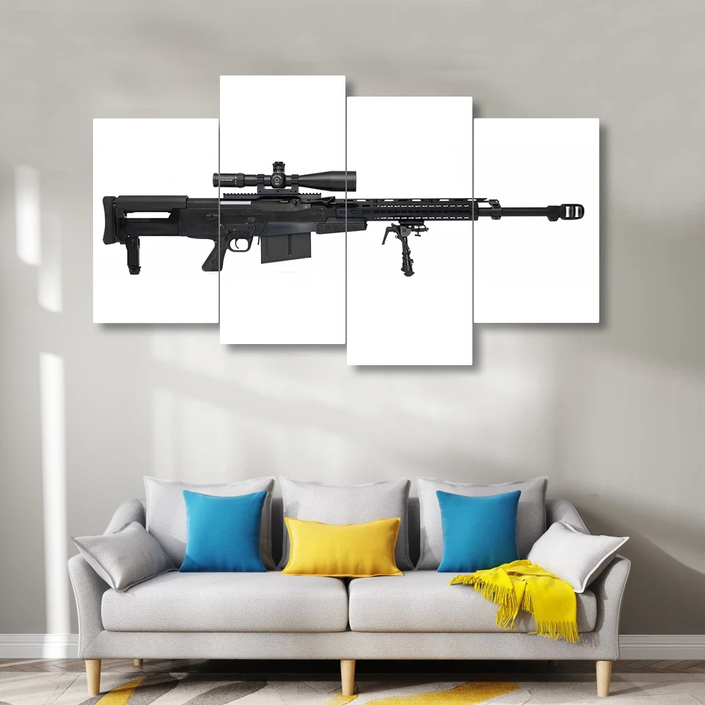 CAPICS 5 панелей Холст Искусство пистолет оружие Барретт M82A1 анти-устройство