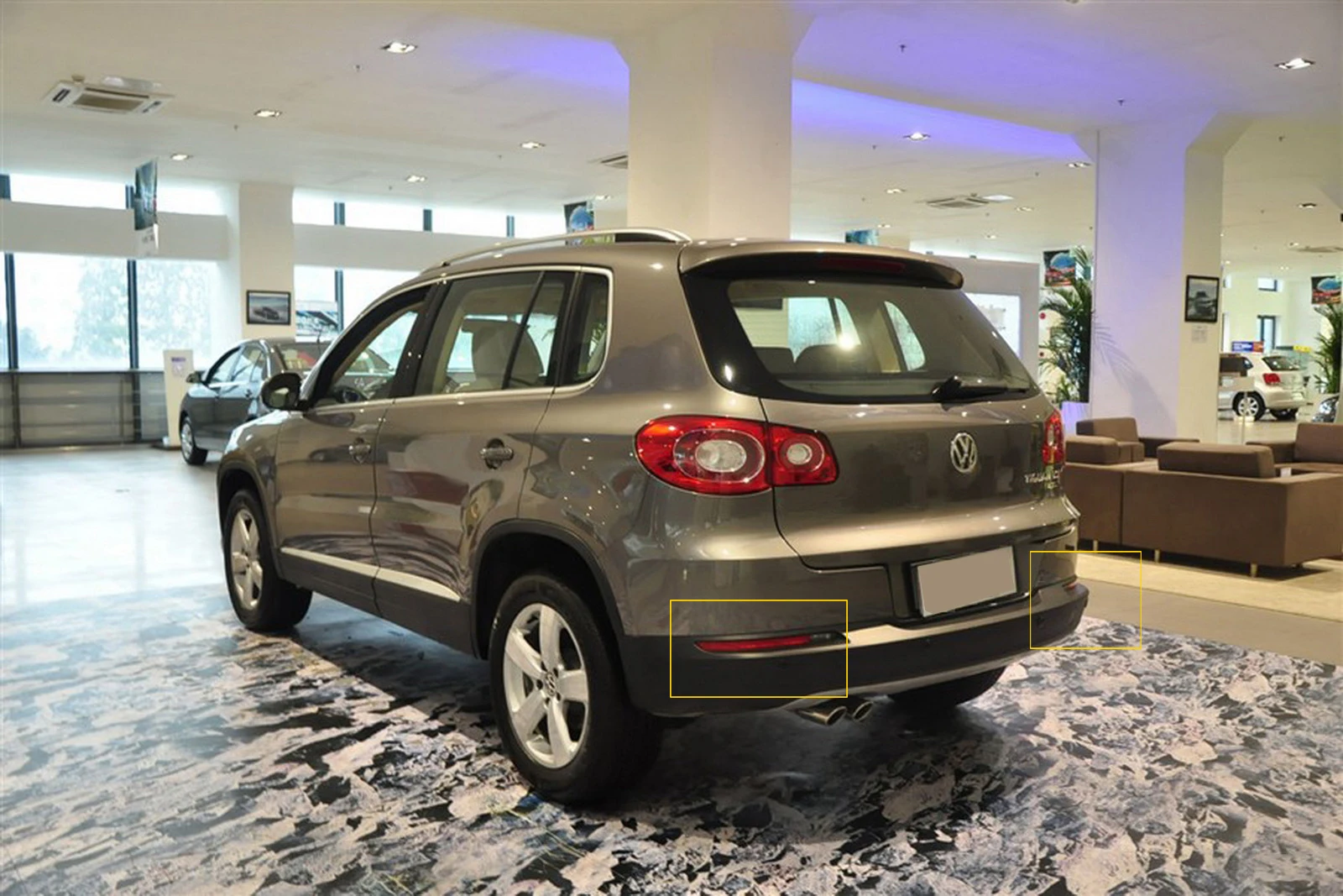 ANGRONG 2x красный задний бампер стопорный тормозной отражатель в сборе для Volkswagen Tiguan