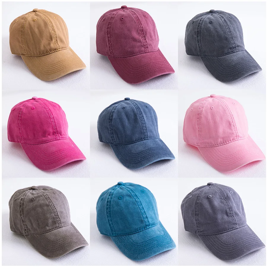

Classic Wash Cotton Baseball Caps for Women Men Pink Wine Red 10 Solid Colors Adjustable Casual Baseball Hat Soft Top Dad Hat