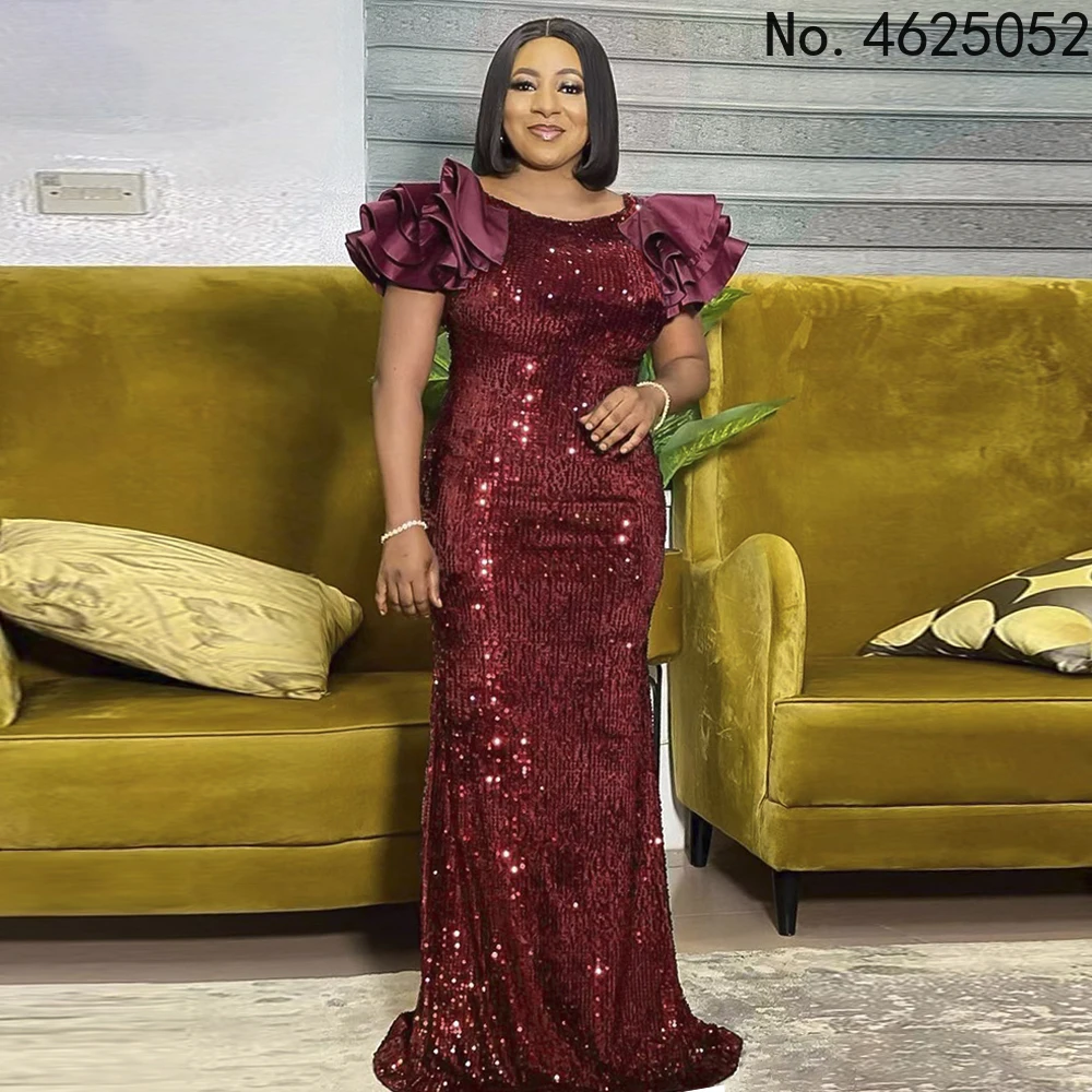 Новое африканское красное платье с блестками одежда из Кении вечернее