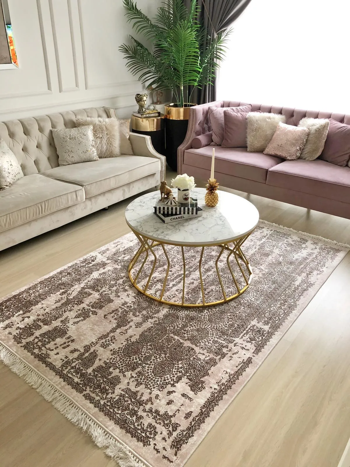 Pamuklife искусственная кожа на нескользящей основе ковер Милан коричневый