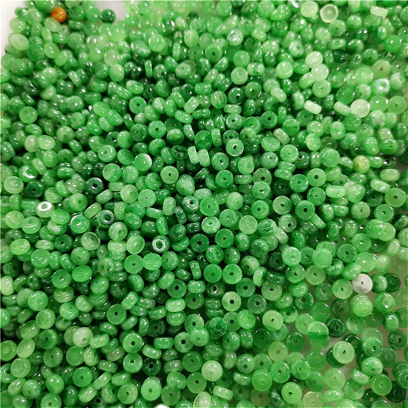 DIY натуральные зеленые нефритовые бусины Jadeite Septa изумрудные ювелирные изделия