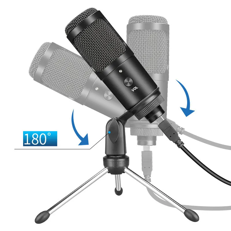 USB конденсаторный микрофон игра караоке Twitch голосовой Подкаст настольная