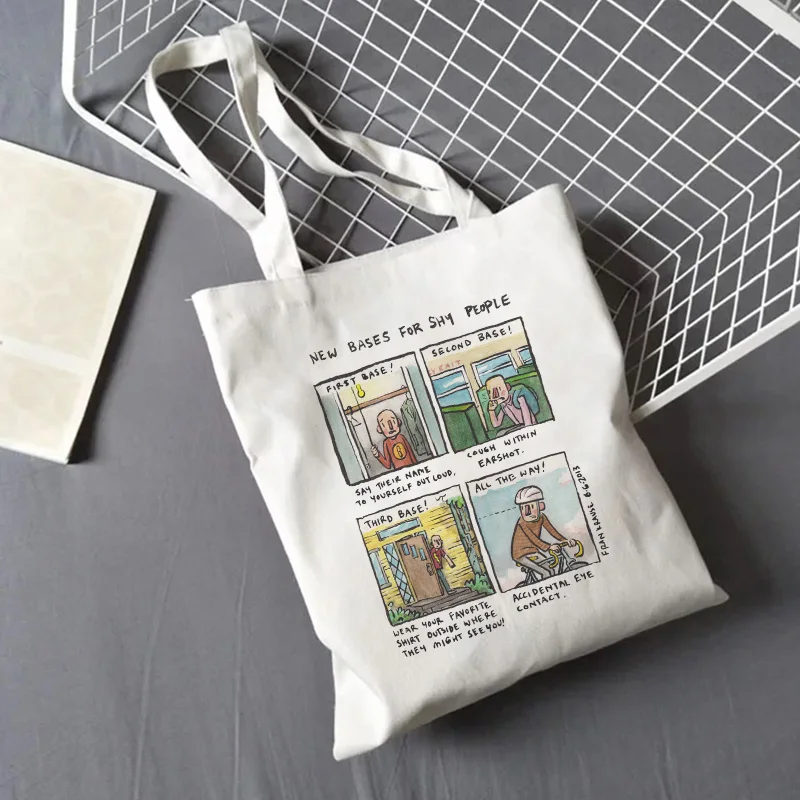 Horror Comics &quotdeep Dark Fear&quot Printed Shoulder Canvas Bags Harajuku vintage Women Wallet Fun Casual new Ulzzang shopping bag | Багаж и