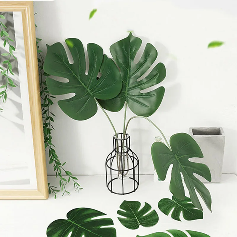 12 шт Искусственные листья тропической пальмы для Гавайские пляжные украшения