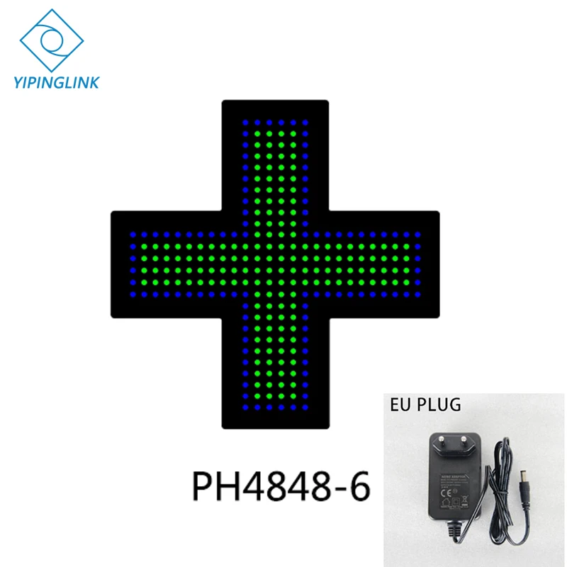 PH4848-6-EU PLUG Зеленый синий светодиодный знак Креста высокой яркости маленький размер 48*48 см медицинский магазин Неоновый крест Крытый крест доска - Мощность в ваттах: PH4848-6-EU PLUG