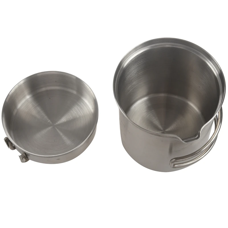 

Portable Camping Stove Cooking Pot Outdoor Backpack Fishing Hiking Stainless Steel Pot