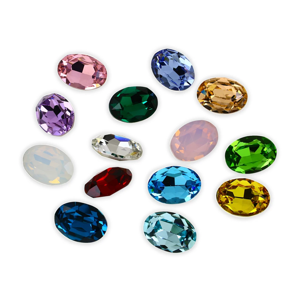 Блестящие красочные овальные Стразы из стекла K9 стразы с кристаллами