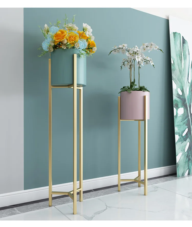 

Nordic metal plant stand for living room indoor brief floor plant iron racks flower metal stand balcony metal shelf home decor