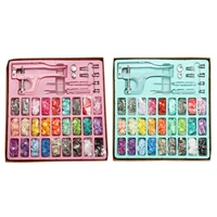 1 set snap button kit resin buttons metal buttons metal snaps studs with fastener pliers for bags sewing crafting diaper bibs