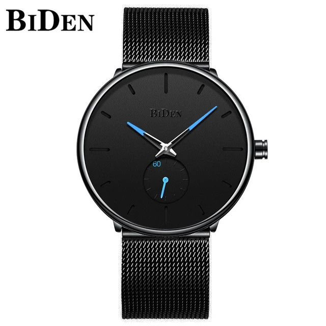 Color 8 Reloj Hombre BIDEN Top Brand Luxury Men Watches Waterproof Ultra Thin Date Wrist Watch Male Mesh Strap Casual Quartz Clock - Цвет: Color 8