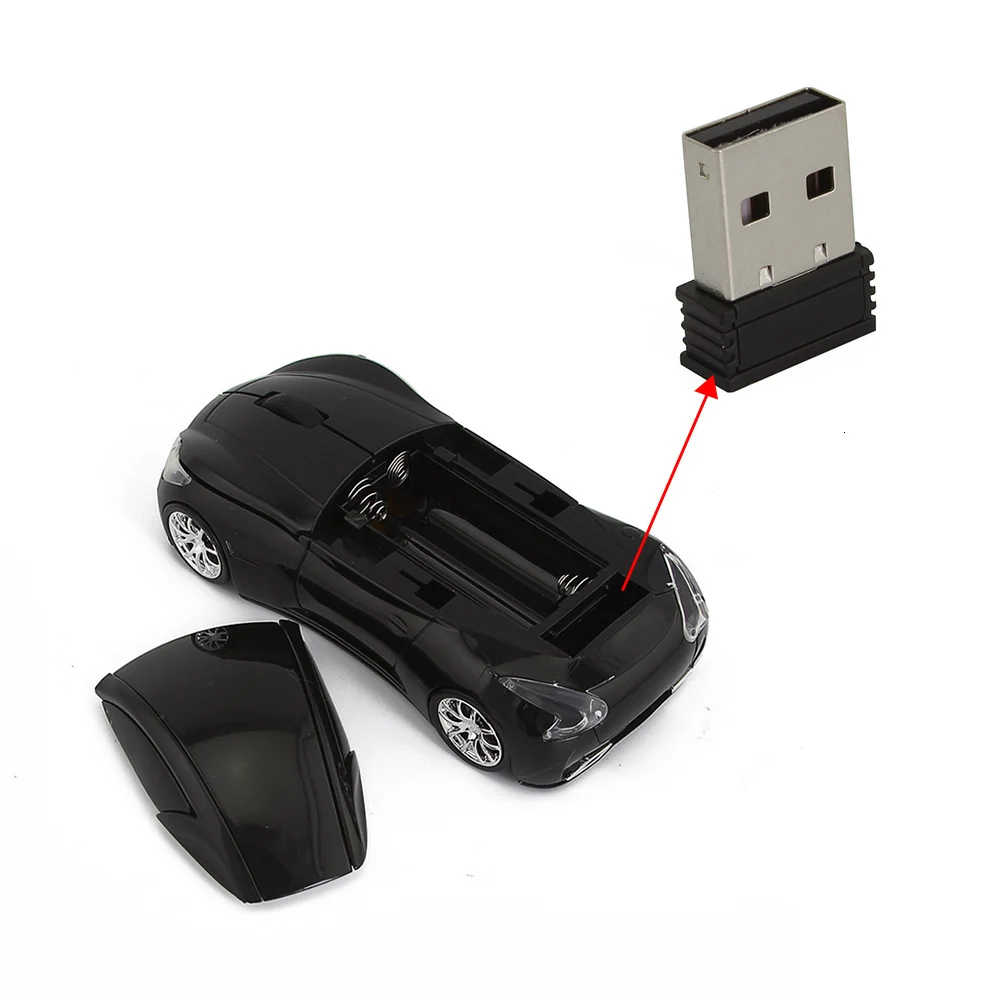 CHYI в форме автомобиля, беспроводная Милая Usb компьютерная мышь, мини эргономичная оптическая 3d PC Mause, 2,4 ГГц, 1600 dpi, светодиодный, в подарок, мыши для детей, ноутбука