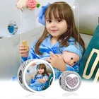 ELESHE Роскошные 100% 925 пробы серебро сердце бусины с ослепительно CZ персонализированные пользовательские фото Шарм браслет шарма бусины для бижутерии