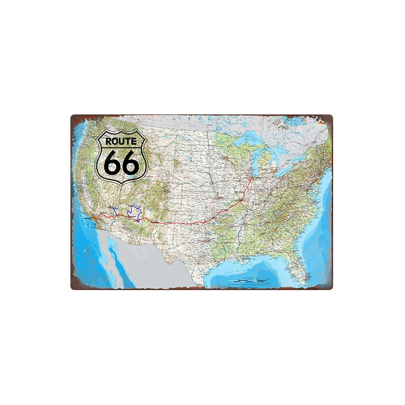 I Нью-Мехико Route 66 винтажная металлическая жестяная вывеска, плакат для мамы, для паба, бара, клуба, Декор, Канзас, наклейки на стену, домашний декор, MN113 - Color: I