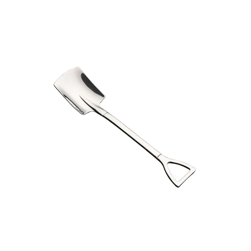 Silver 15.5x3.3cm Coffee Spoon Cutlery Set Stainless Steel Retro Iron Shovel Ice Cream Spoon Scoop Creative Tea-spoon Tableware images - 6