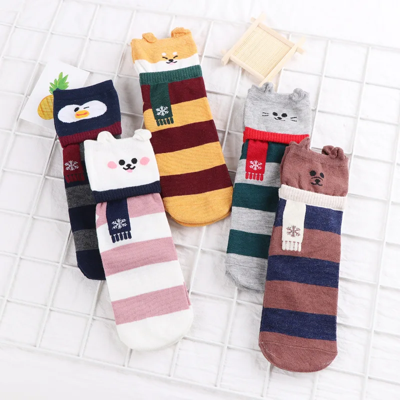 S Shiba Inu Cartoon Socks Female Cute Kawaiii Funny Sock Cotton Hosiery Christmas Gift For Girl