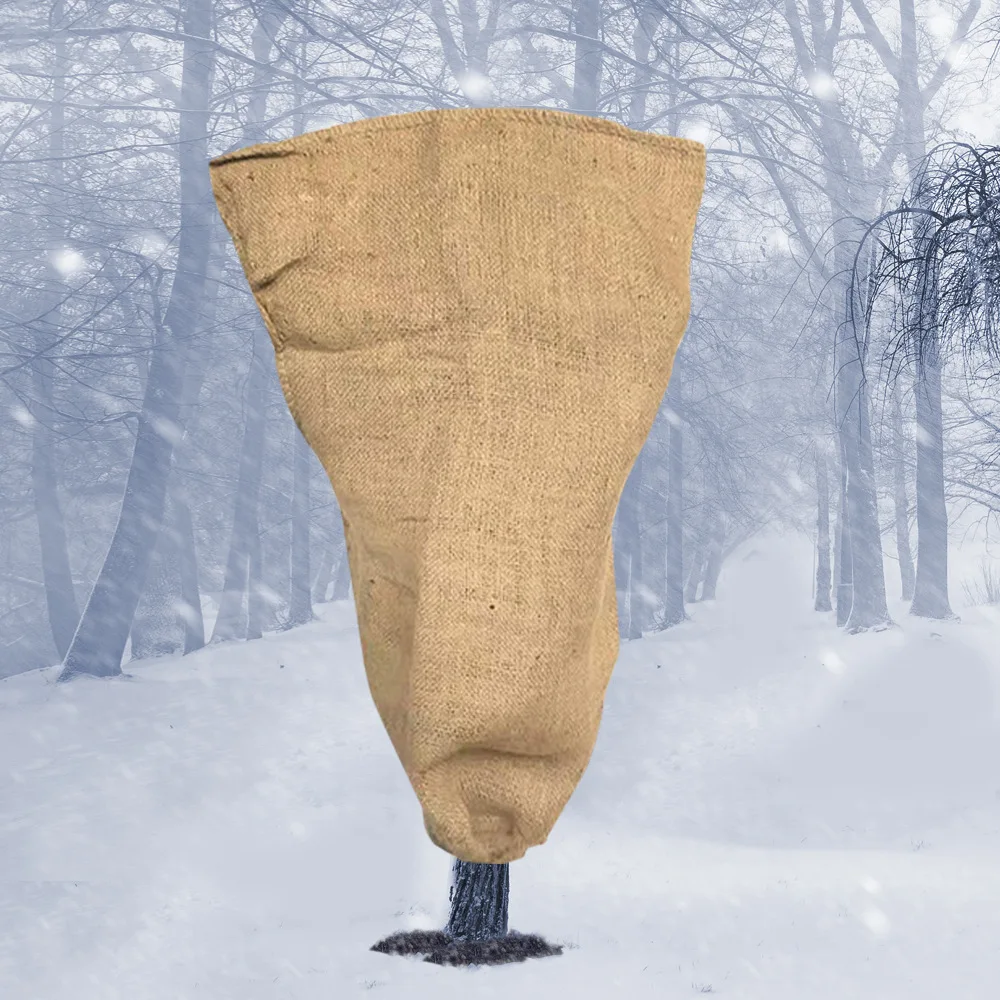 

Coarse cloth Plant protection bag with Adjustable drawstring Anti-freeze Outdoor Garden Accessory