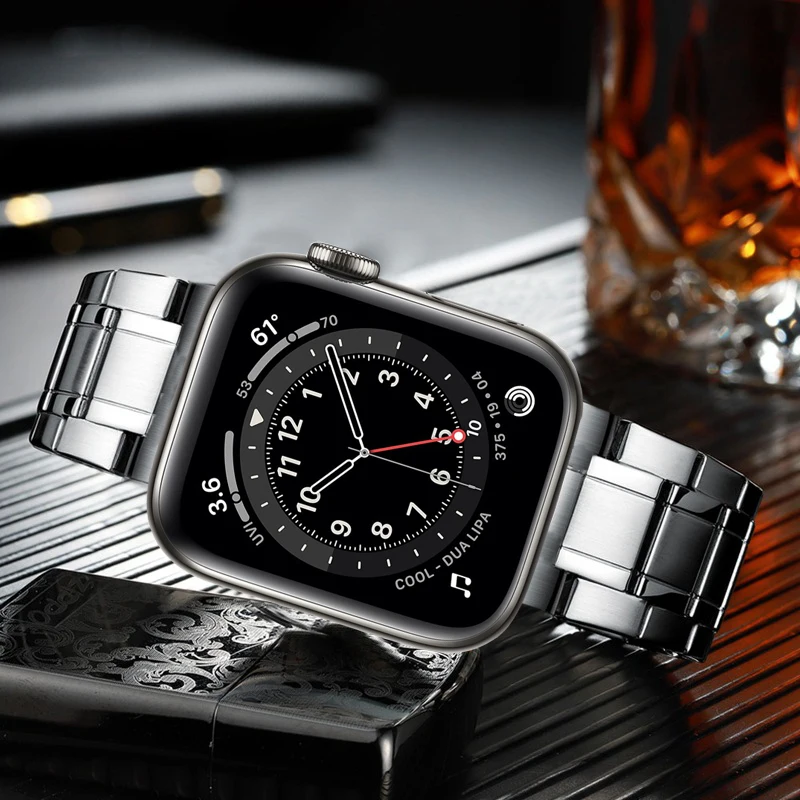 

Stainless Steel strap for apple watch band series 6 5 4 se 44mm 40mm correa for iwatch 3 42mm 38mm Upgraded adapter bracelet