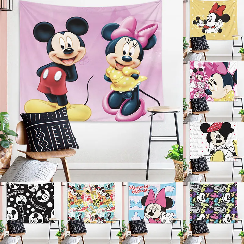 Настенный Гобелен Disney minnie Mickey подвесной гобелен с животными полиэфирная ткань